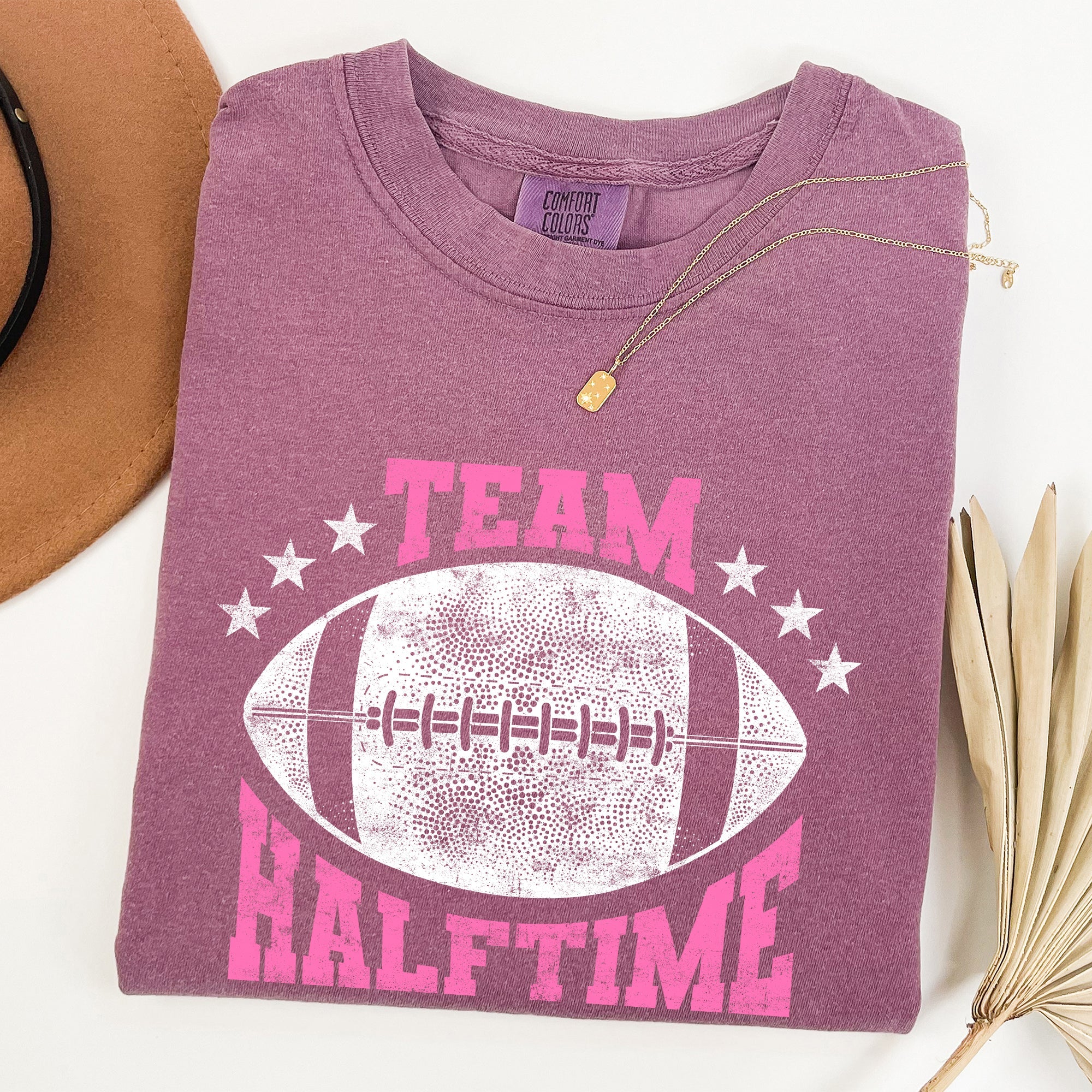 Team Halftime Football Fans Rally Gameday Spirit For Both Teams Vintage Inspired Comfort Colors Tee