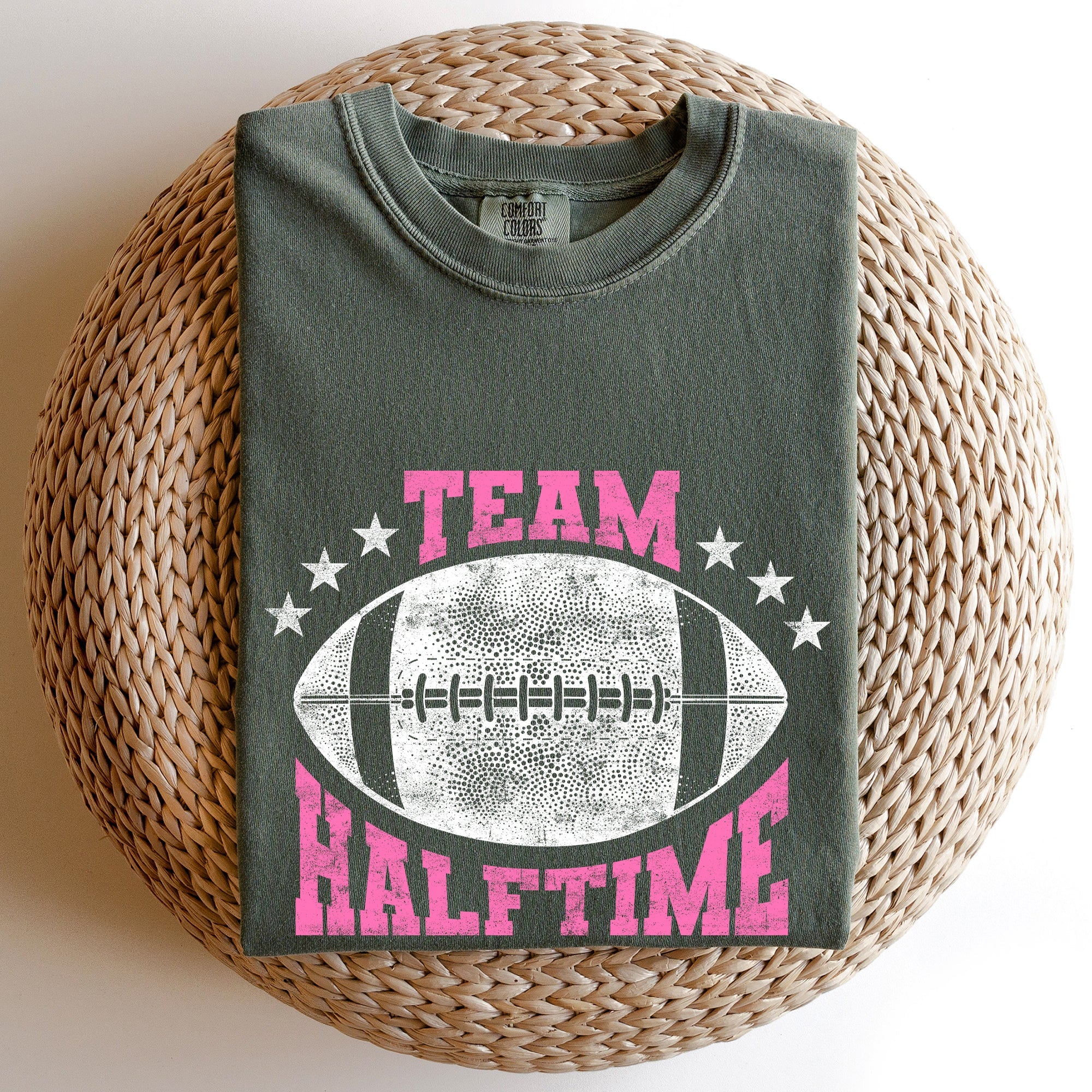 Team Halftime Football Fans Rally Gameday Spirit For Both Teams Vintage Inspired Comfort Colors Tee