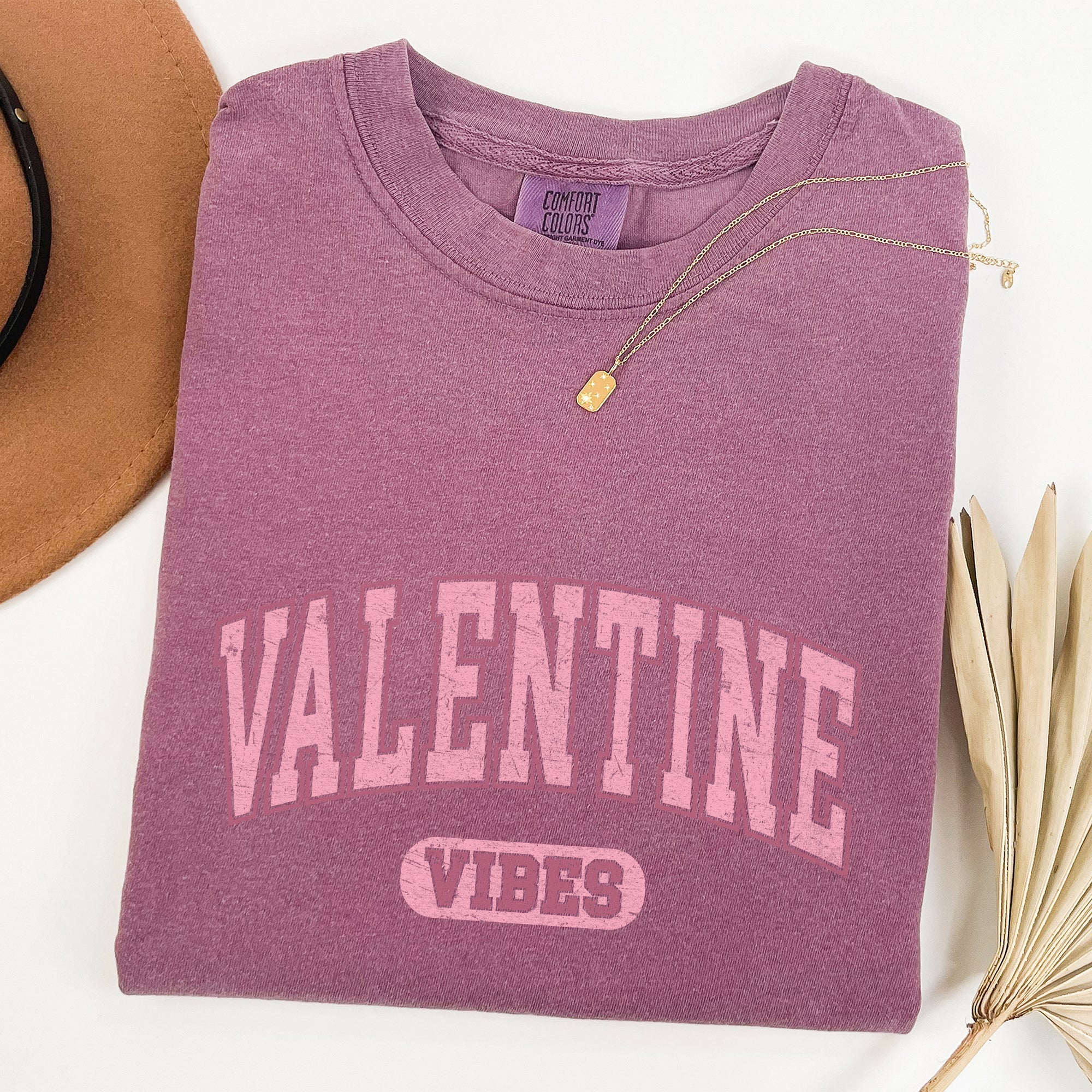 Valentine Vibes Collegiate Edition Vintage Charm For Lovers Of Classic Campus Style Comfort Colors Tee