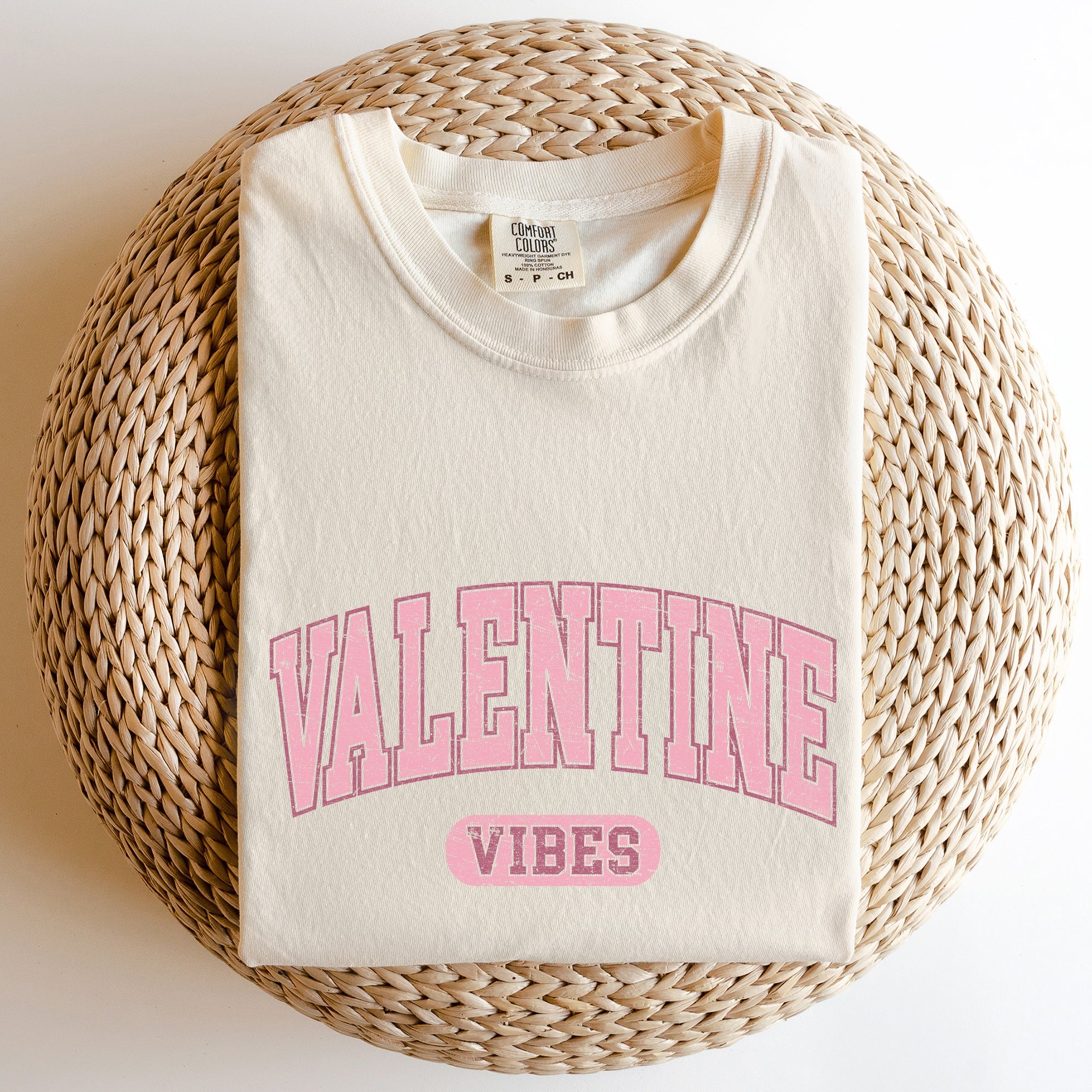 Valentine Vibes Collegiate Edition Vintage Charm For Lovers Of Classic Campus Style Comfort Colors Tee