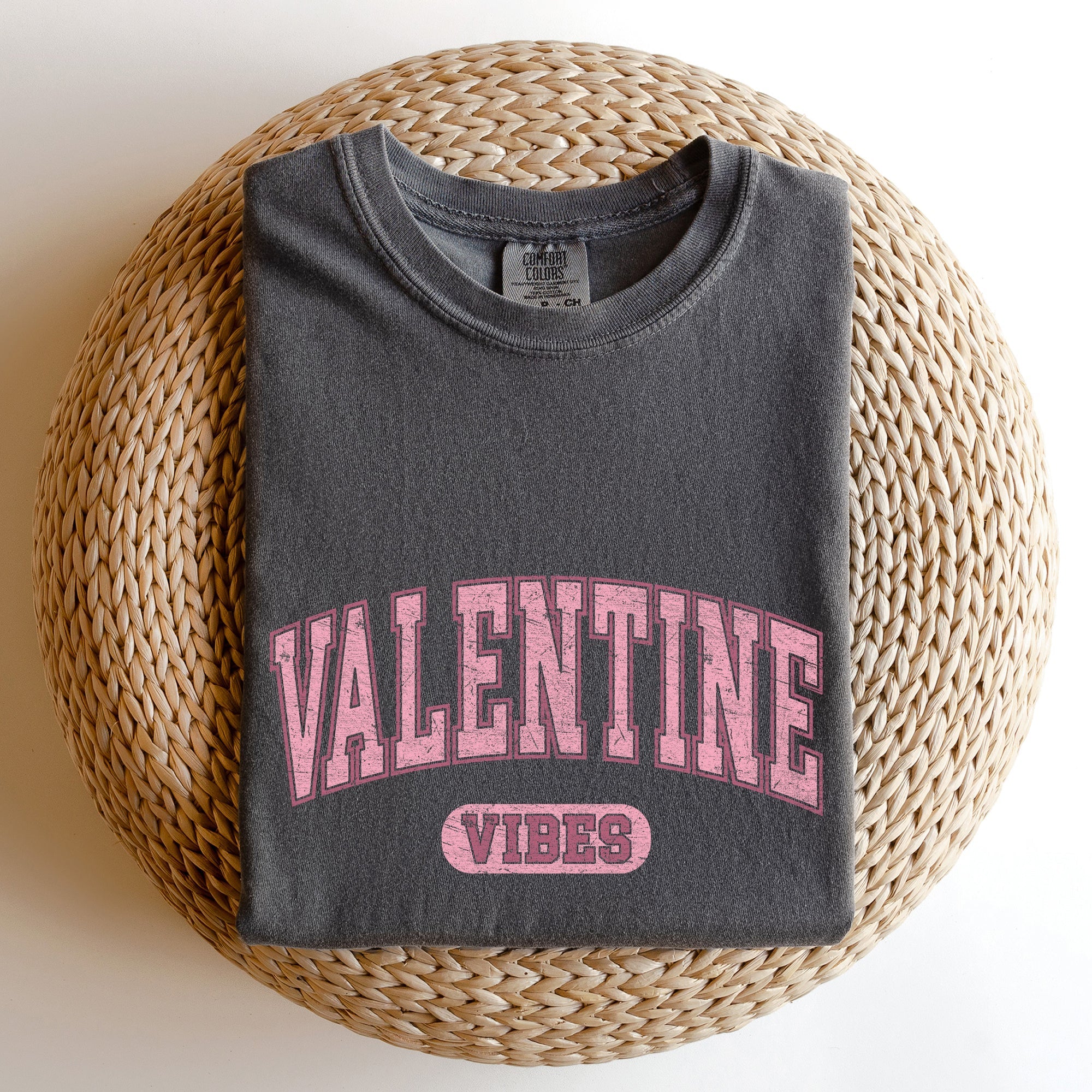 Valentine Vibes Collegiate Edition Vintage Charm For Lovers Of Classic Campus Style Comfort Colors Tee