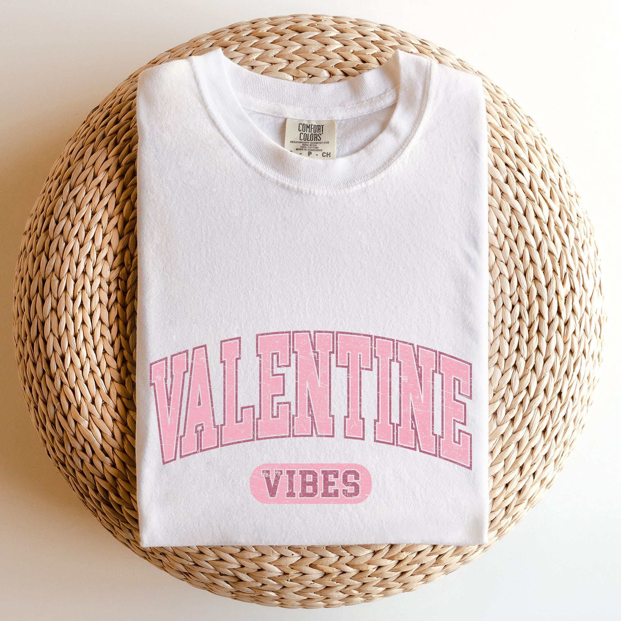 Valentine Vibes Collegiate Edition Vintage Charm For Lovers Of Classic Campus Style Comfort Colors Tee