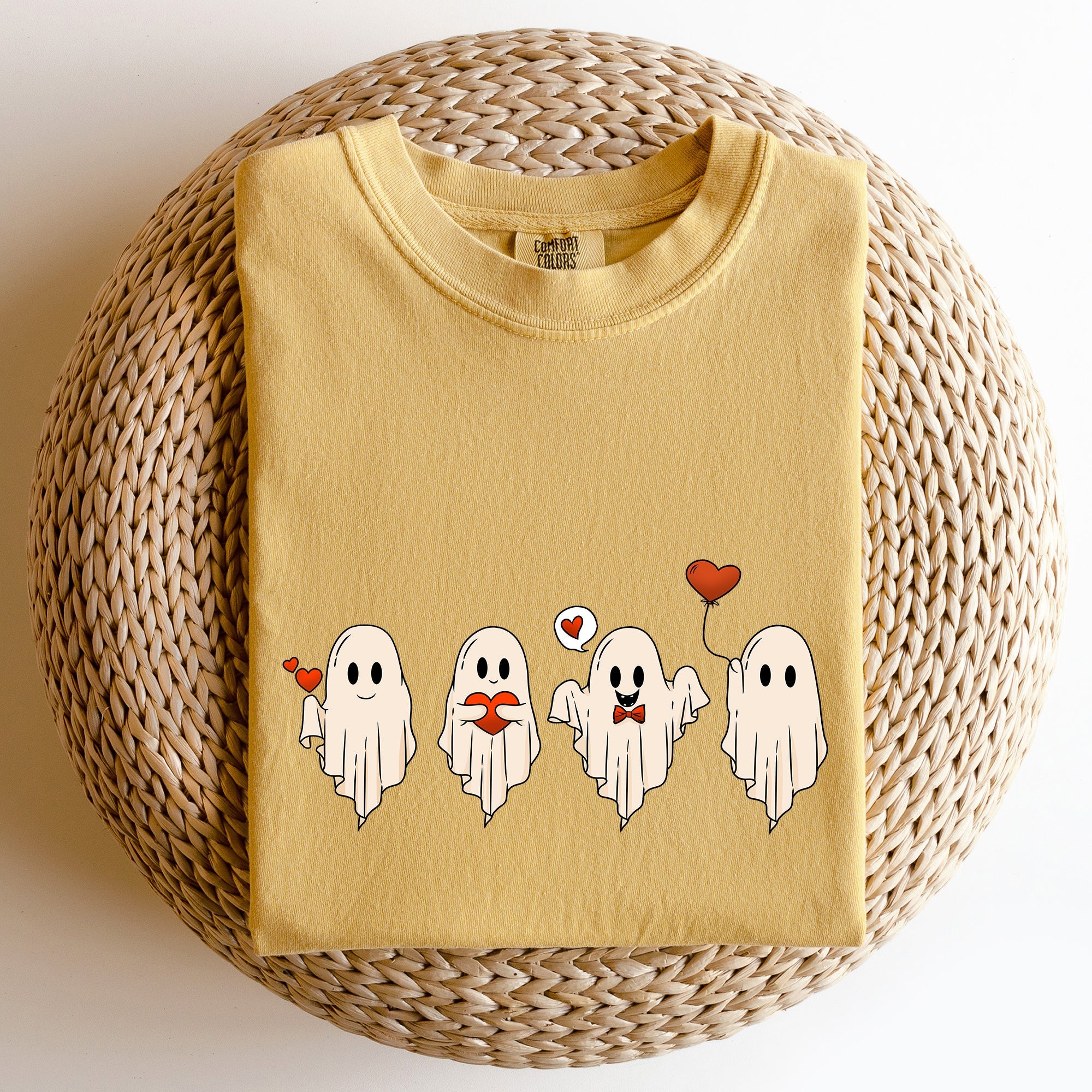 Valentine Ghosts, Love Vintage Script Typography for Valentine's Day Comfort Colors Tee