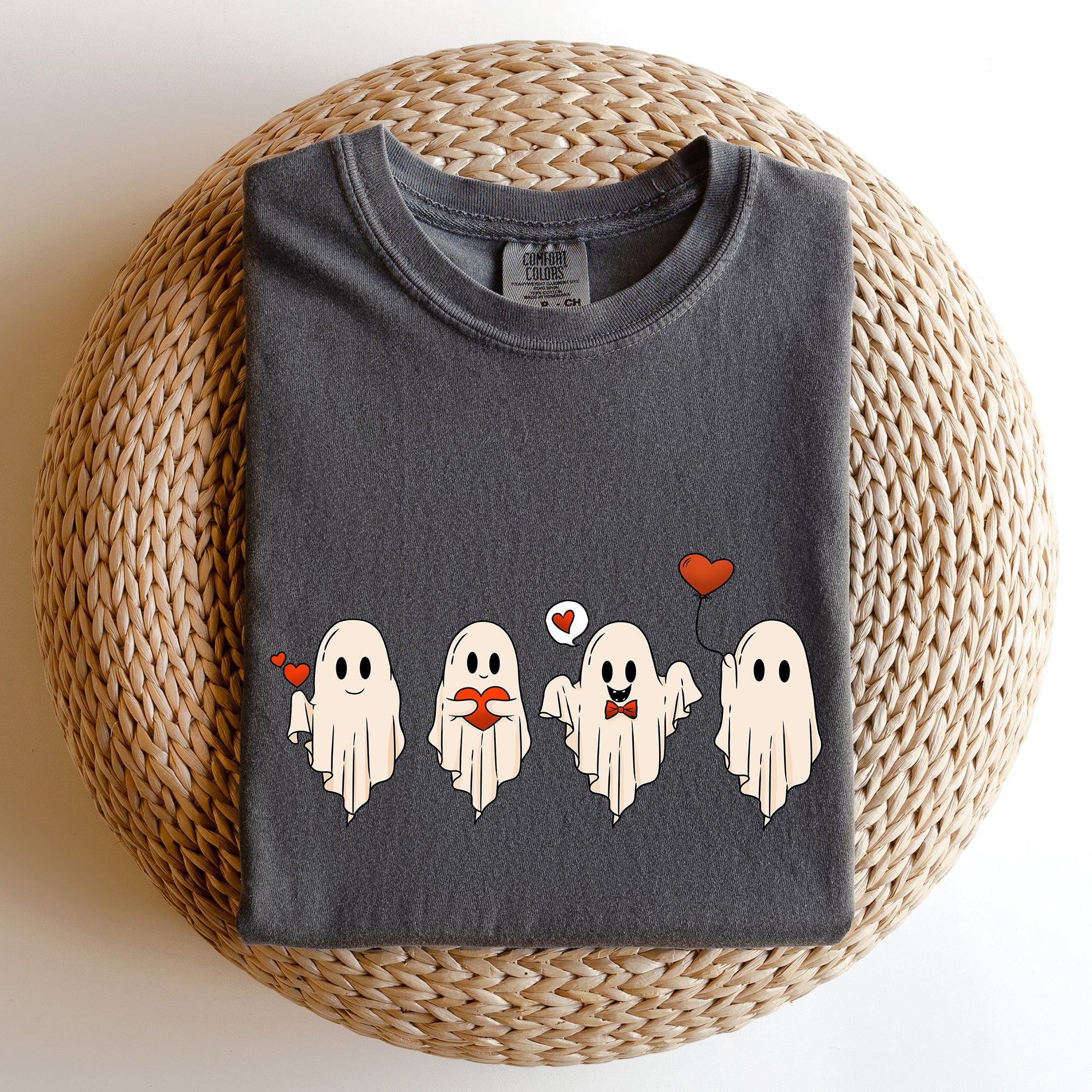 Valentine Ghosts, Love Vintage Script Typography for Valentine's Day Comfort Colors Tee