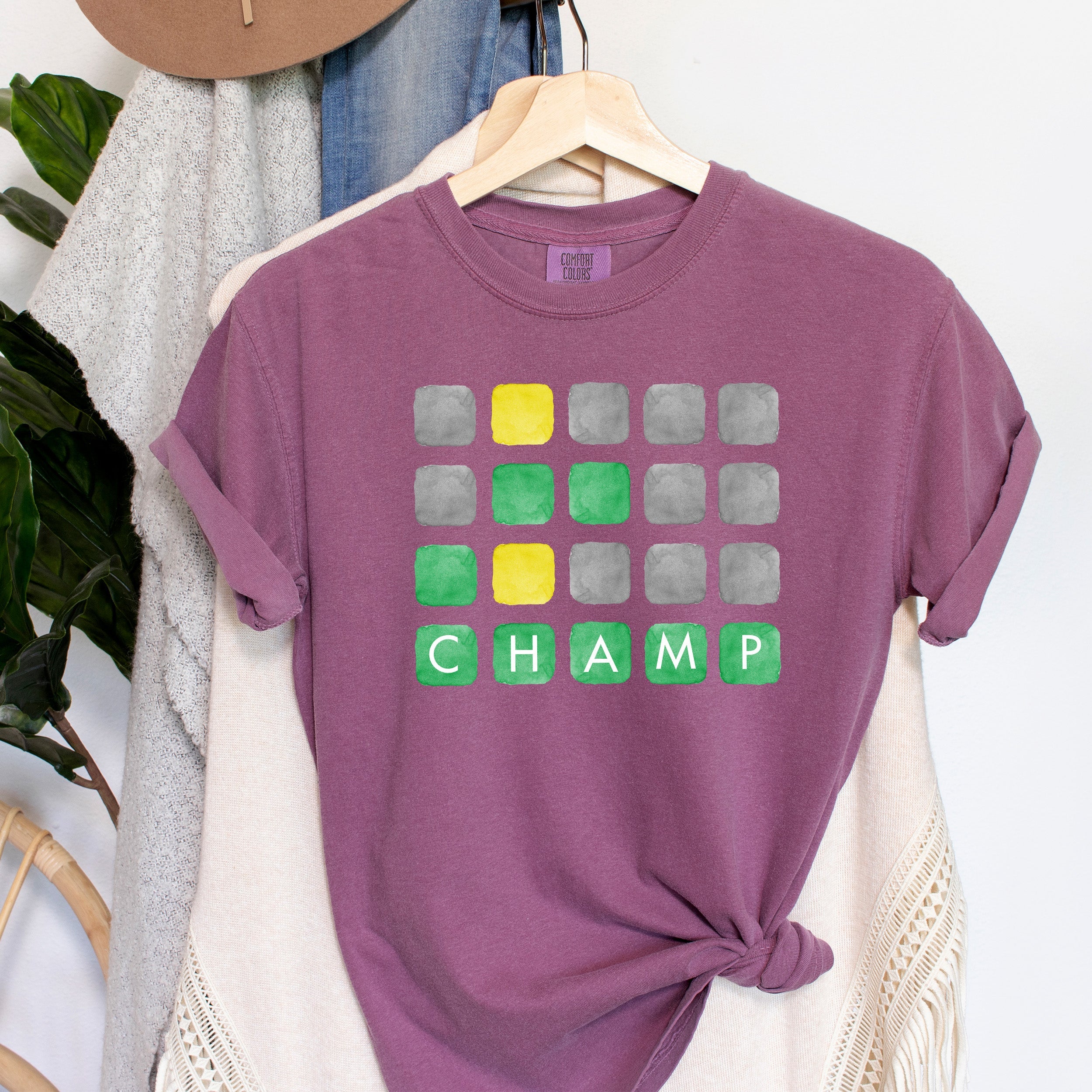 Champ Word Game Championship Edition For Word Puzzle Fans Vintage Comfort Colors Tee
