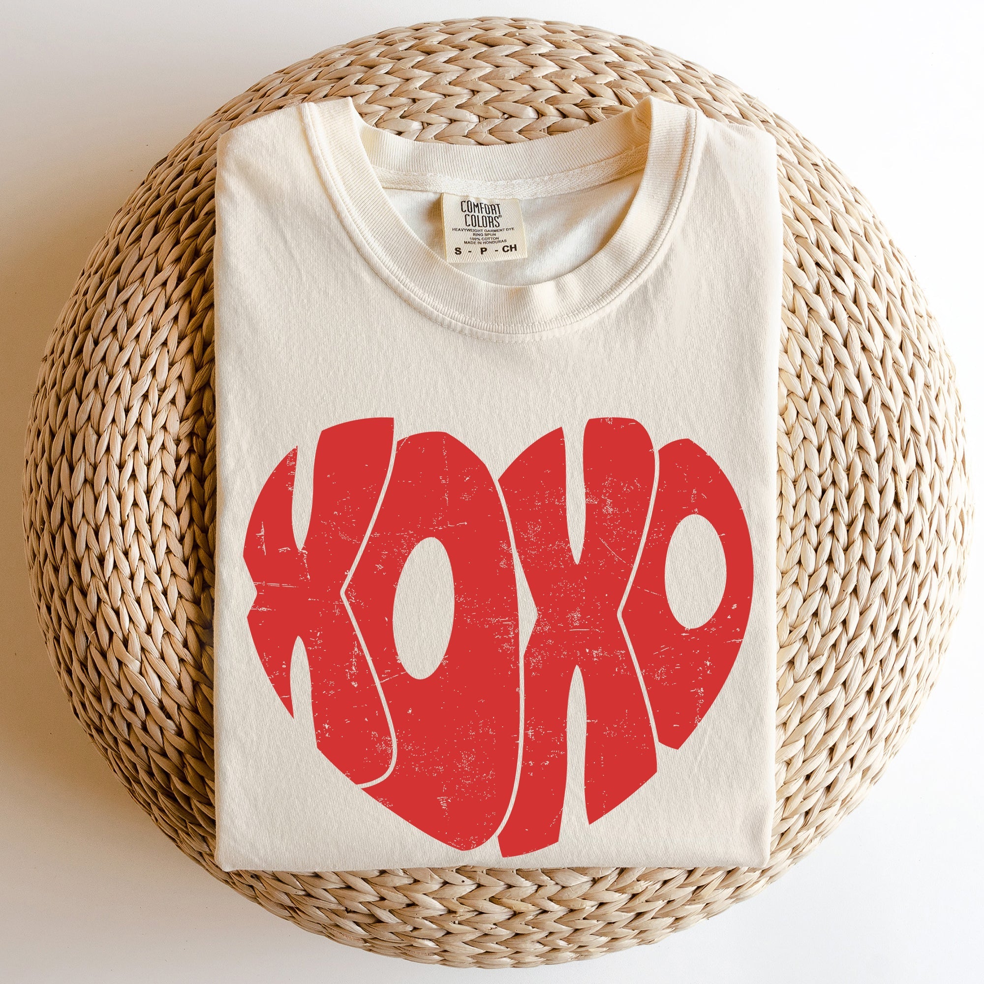 Retro XOXO Heart Vintage Love For Valentine's Day And Everyday Wear Comfort Colors Tee