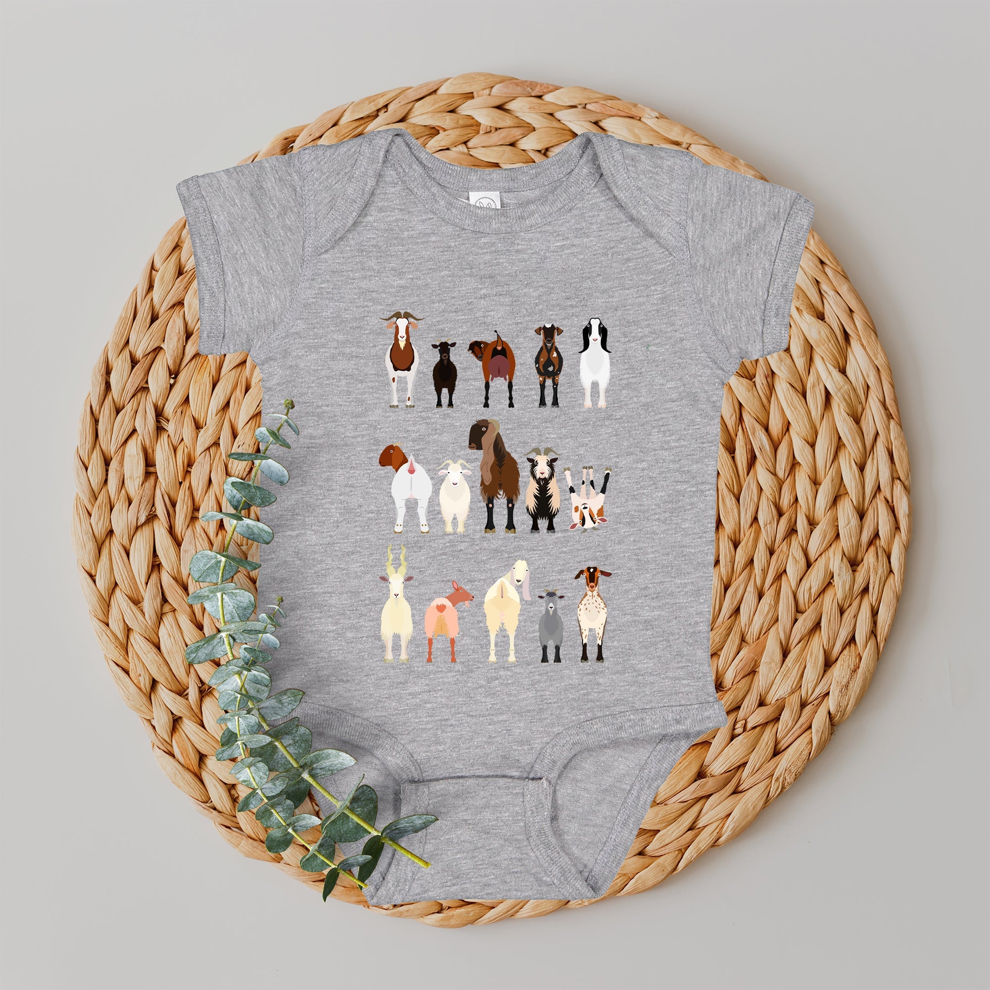 Goat Lovers Farm Animal Illustration Breeds Kids Edition Charming Farmyard Scene Print Comfort Colors Tee