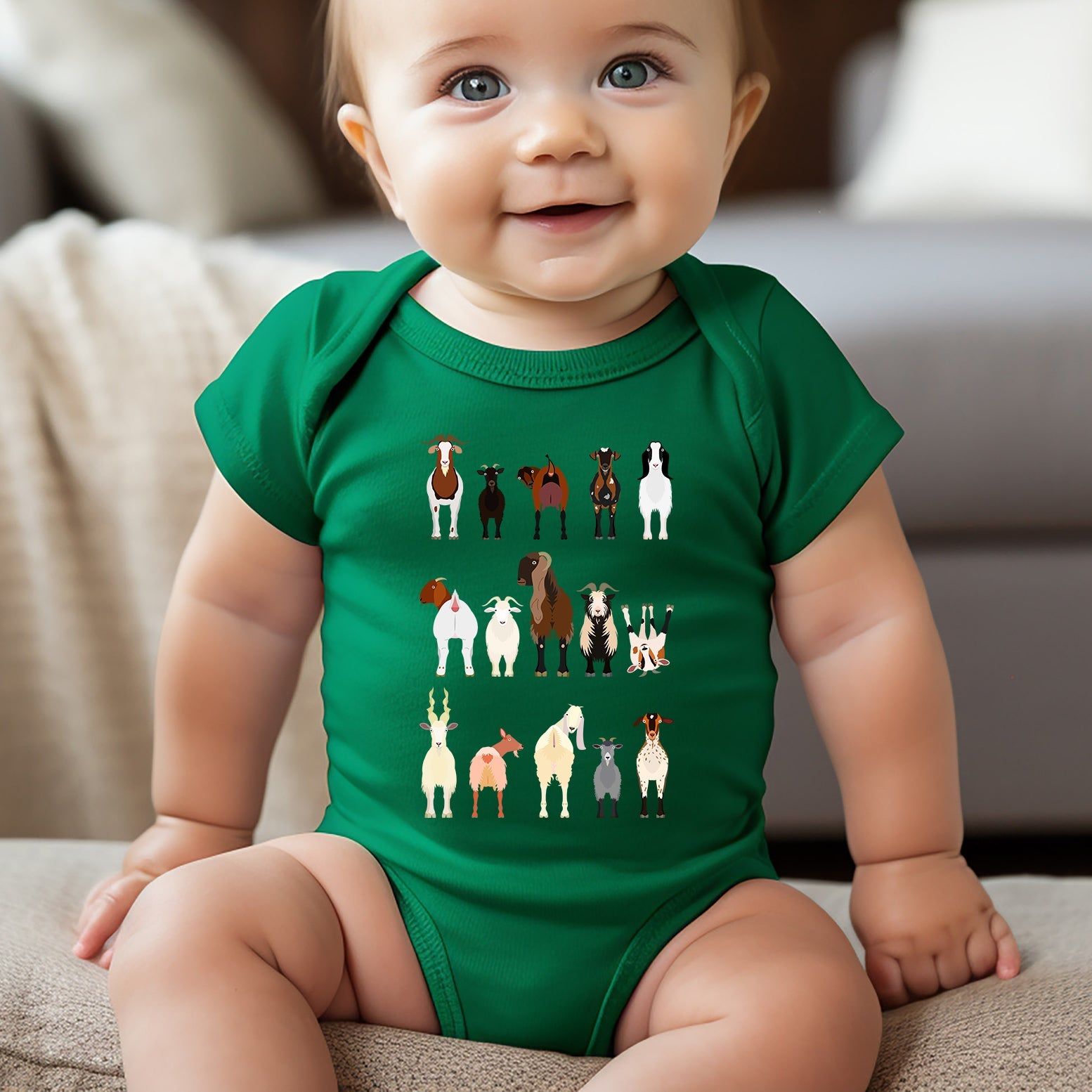 Goat Lovers Farm Animal Illustration Breeds Kids Edition Charming Farmyard Scene Print Comfort Colors Tee