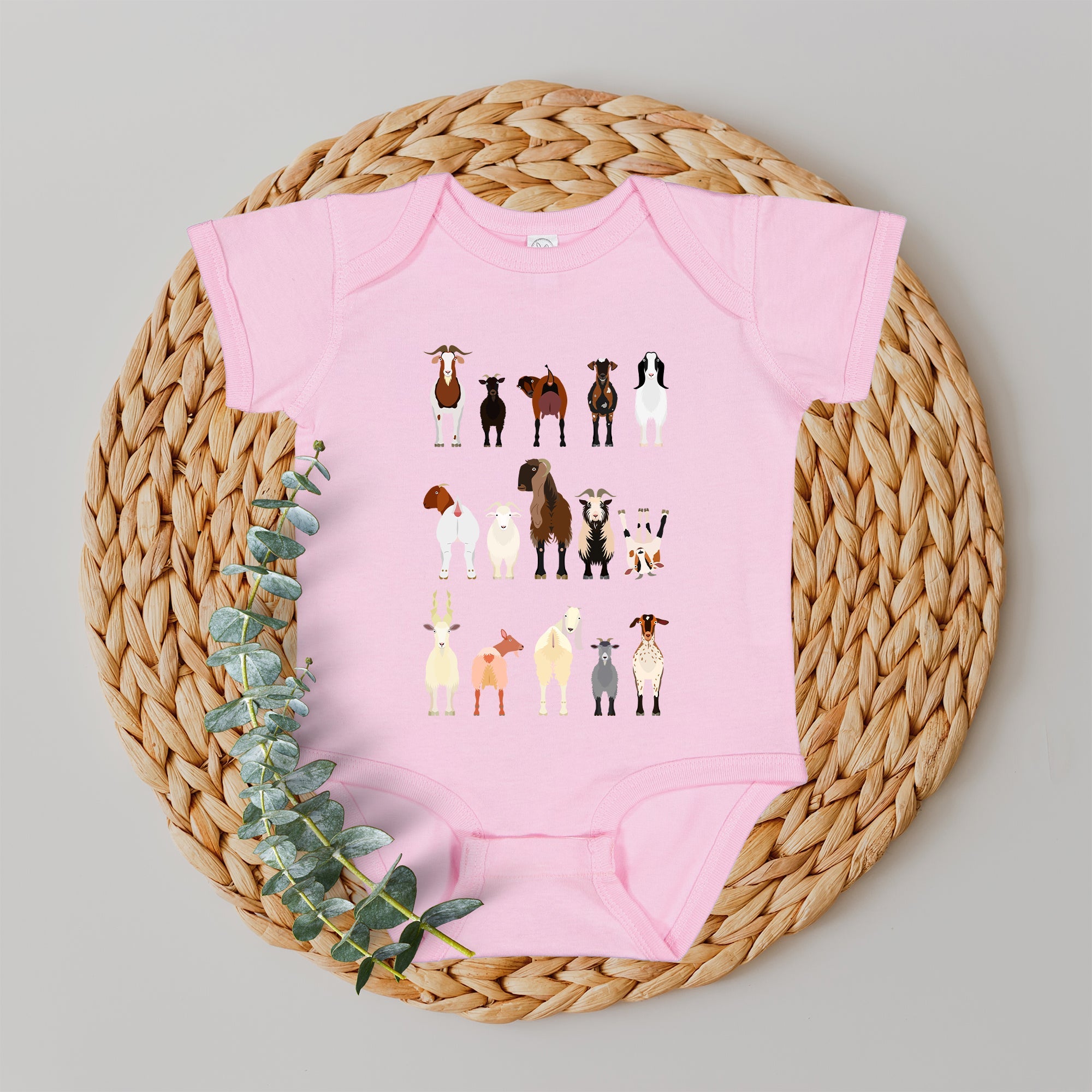 Goat Lovers Farm Animal Illustration Breeds Kids Edition Charming Farmyard Scene Print Comfort Colors Tee